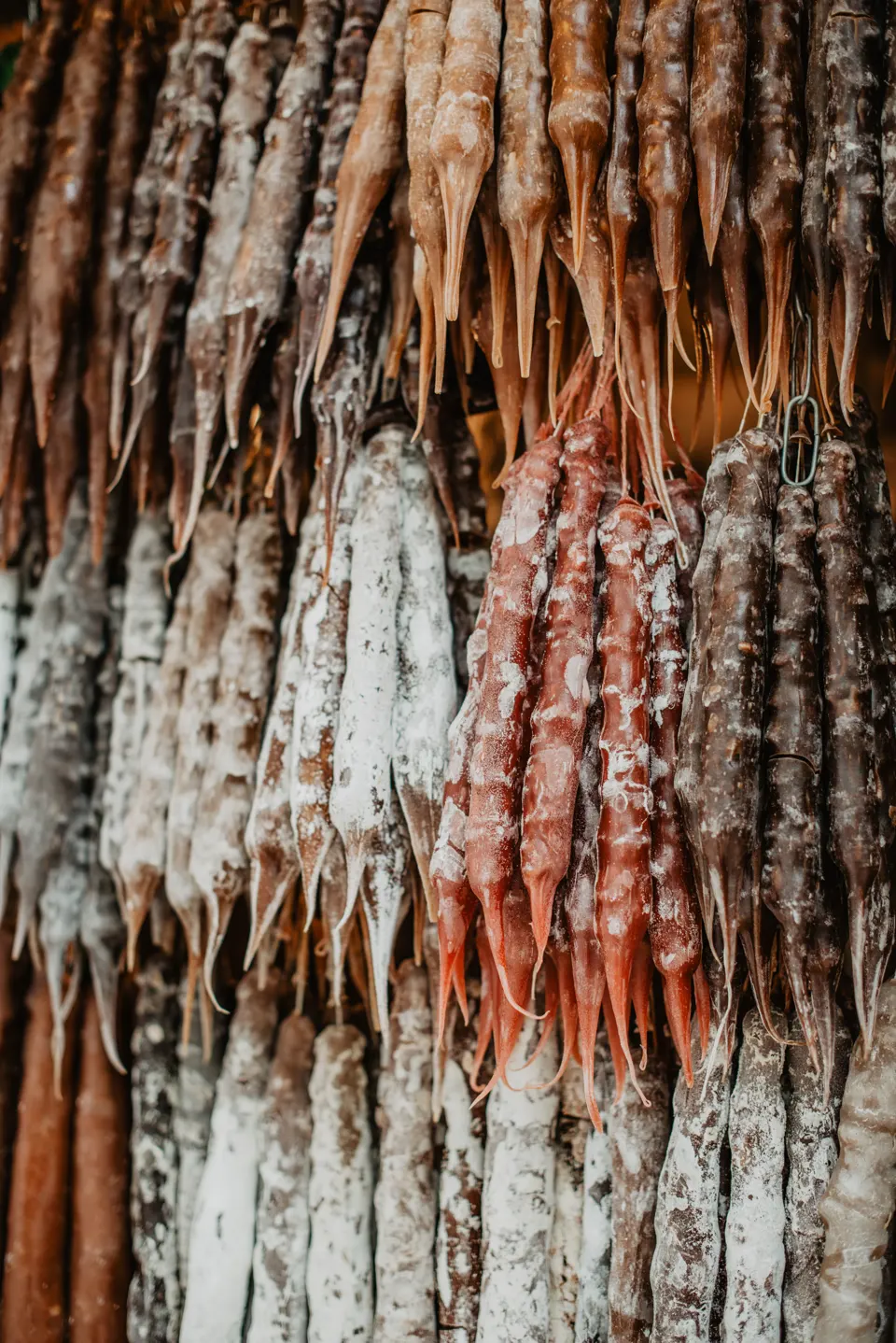 Churchkhela hanging in a Georgian market